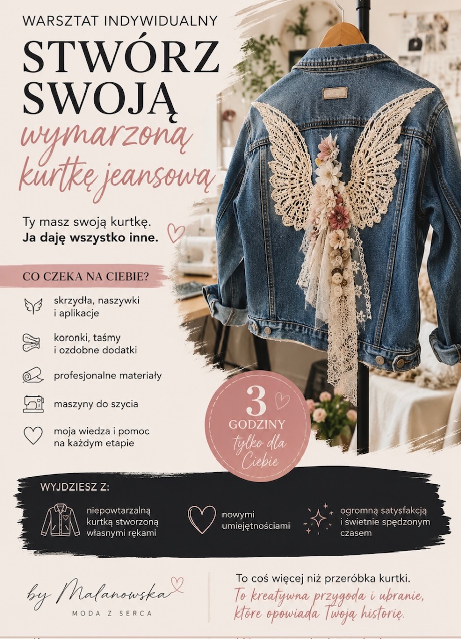 Indywidualny warsztat przeróbki kurtki jeansowej | Recykling ubrań | by Malanowska